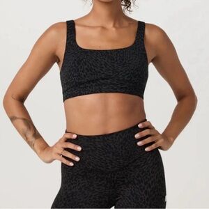 Vuori Women's Bra Cocoa Spots Cheetah Print Size Medium